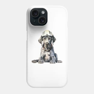 Great Dane Dog in Helmet Phone Case