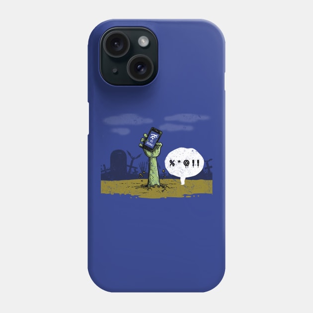 Funny Zombie Holding Phone No Internet Grave Funny Horror Cartoon Phone Case by BoggsNicolas
