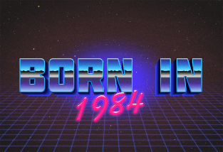 Born In 1984 ∆∆∆ VHS Retro Outrun Birthday Design Magnet