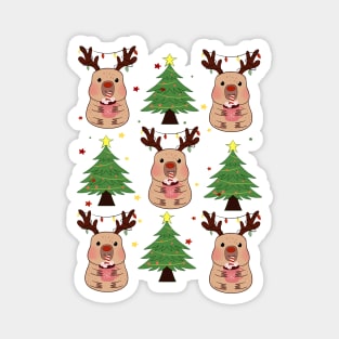 Cute Capybara Christmas Magnet