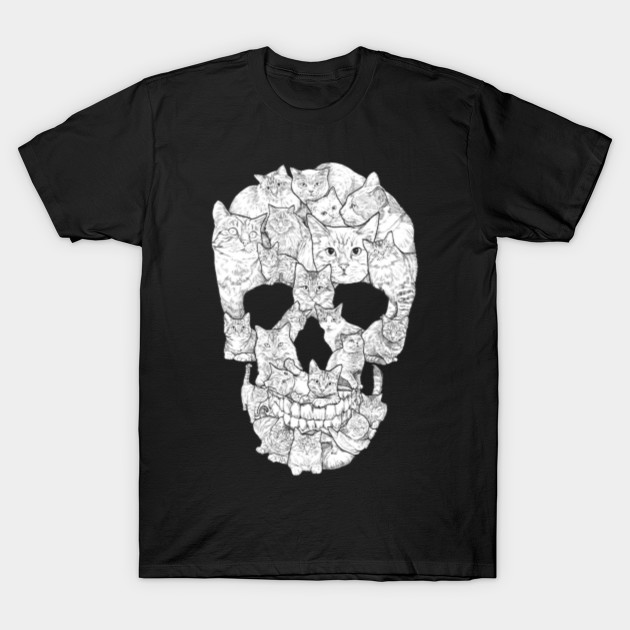 Cat Skull Shirt Sketchy Cat Skull T Shirt For Men S Women S