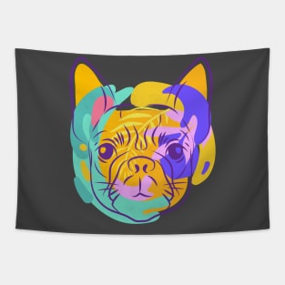 Boston Terrier Dog Lovers Pastel Art Tapestry