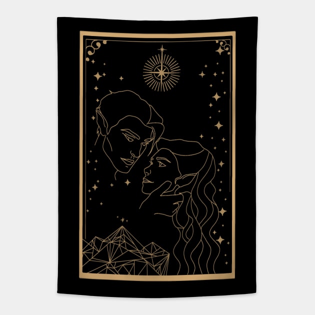 ACOTAR Rhysand and Feyre A court of thorns and roses Book Tapestry by thenewkidprints