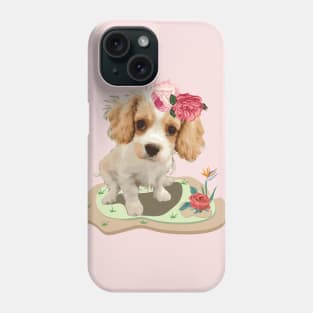 Cutie Cocker Spaniel Puppy Dog Roses flowers Butterflies Phone Case