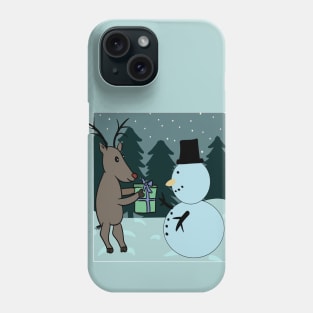 Deer and snowman Phone Case