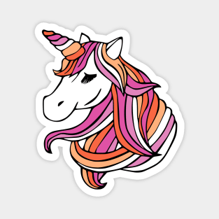 Lesbian Flag Unicorn Magnet