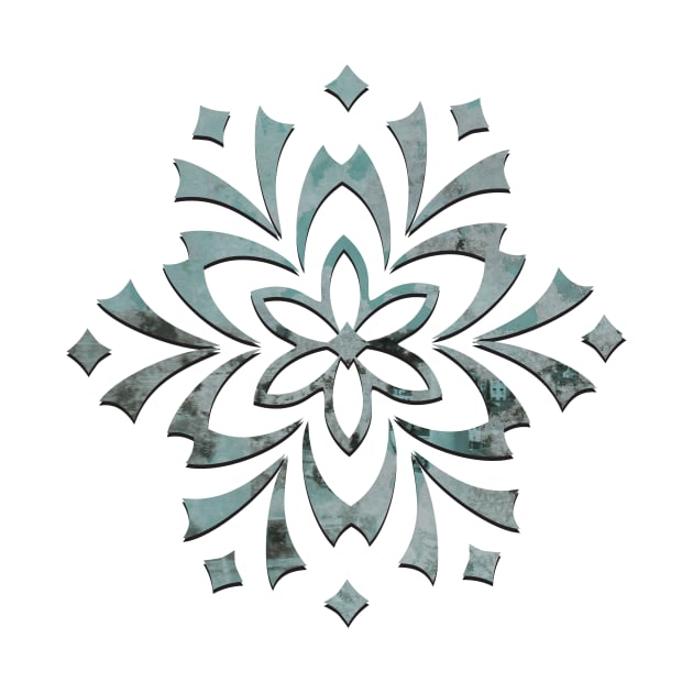 Geometric Metallic 3D Steampunk Flower Mandala by oknoki