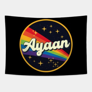 Ayaan // Rainbow In Space Vintage Style Tapestry