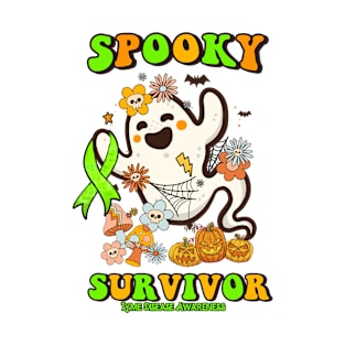 Lyme Disease Awareness - spooky survivor ghost retro halloween T-Shirt