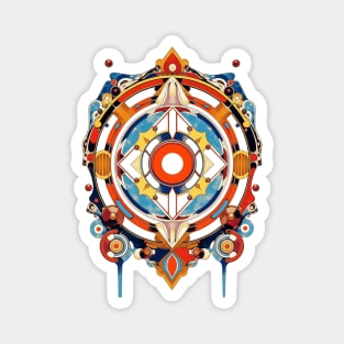 Imperial Jewel of the Ether A Complex Mandala Shield Fusing Ornamental Clockwork and Technological Heraldry Magnet