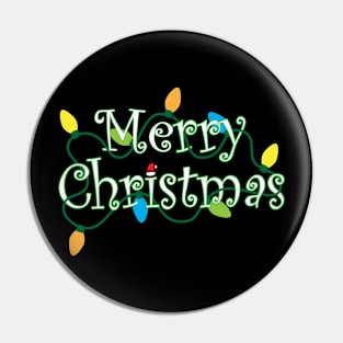 Merry Christmas and Lights Pin