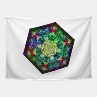 Stained glass fractal kaleidoscope Tapestry