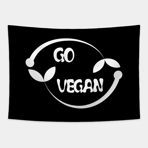 Go Vegan Tapestry by JevLavigne