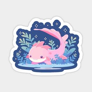 Tiny Axolotl - Adorable Salamander Amphibian Magnet