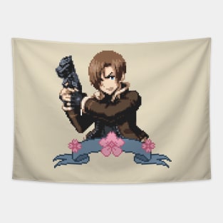 Leon Kennedy Pixel Design Tapestry