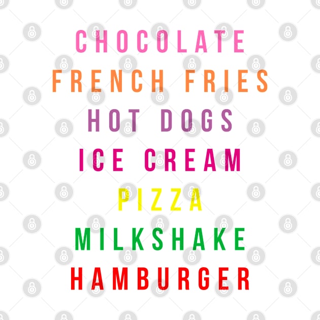 Chocolate French Fries Hot Dogs Ice Cream Piffa Milkshake Hamburger by hothippo