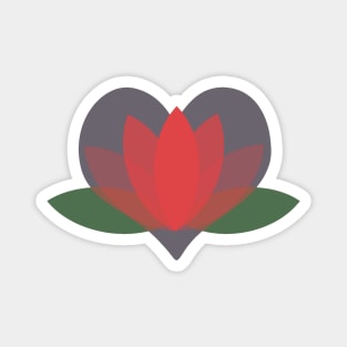 Water lily heart Magnet