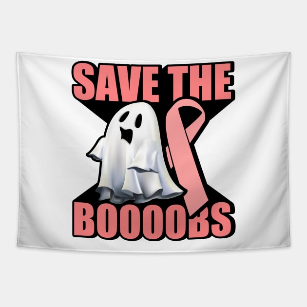 'Halloween Save The Boobs' Cool Breast Cancer Gift Tapestry by ourwackyhome