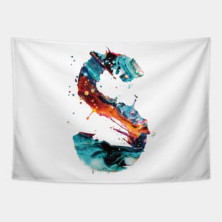 Colorful Painted Initial Letter S Tapestry