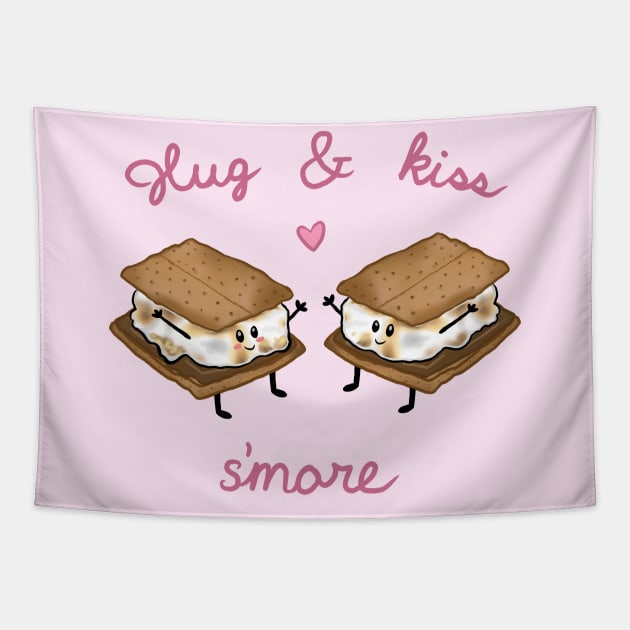 Hug and Kiss S'more Tapestry by RoserinArt