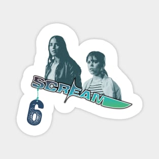 scream VI  (Scream 6) Melissa Barrera (Sam Carpenter) - Jenna Ortega (Tara Carpenter) scary horror movie graphic design by ironpalette Magnet