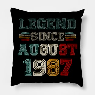 36 Years Old Legend Since August 1987 36th Birthday Pillow