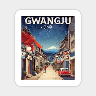 Gwangju South Korea Starry Night Travel Tourism Retro Vintage Magnet