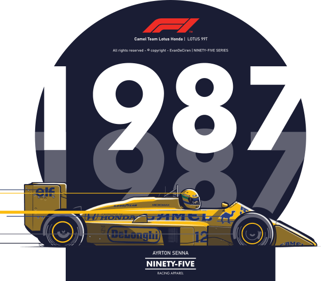 History Of Success - 1987 - Ayrton Senna Kids T-Shirt by EvanDeCiren