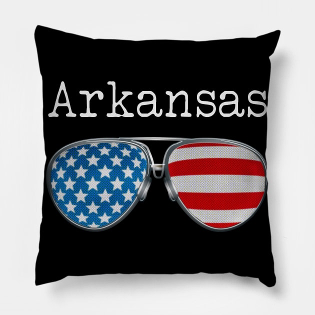 AMERICA PILOT GLASSES ARKANSAS Pillow by SAMELVES