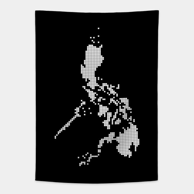 Philippines Pixel Art (White) Tapestry by inotyler
