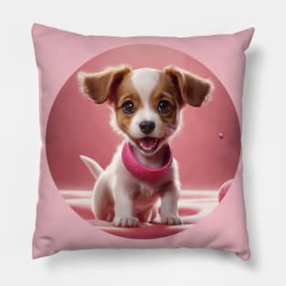 Cute Puppy Waiting To Play Pillow