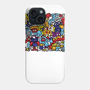 cartoon sketch animals illustration Phone Case