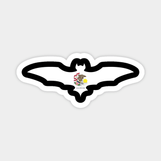 Illinois Bat Flag Magnet