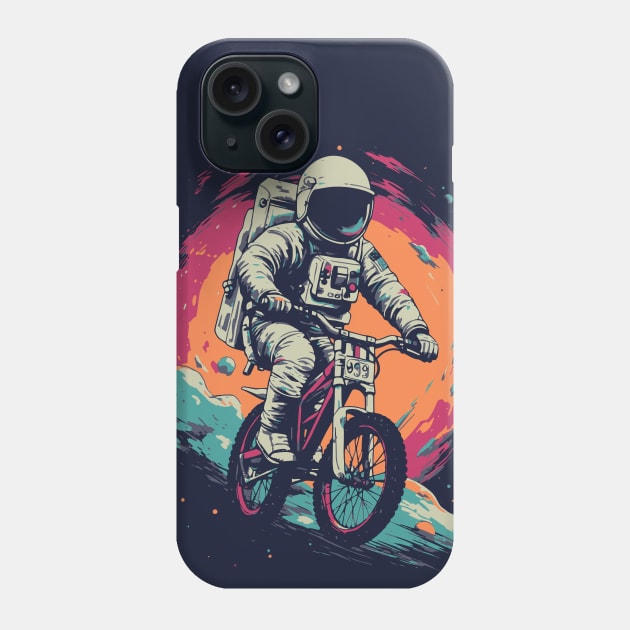 Cosmic Cyclist // Awesome Astronaut on a Bicycle in Outer Space Phone Case by Now Boarding