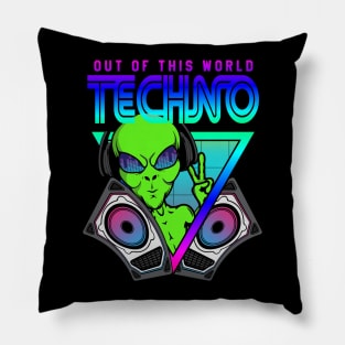 Techno Out Of This World Alien Music Pillow