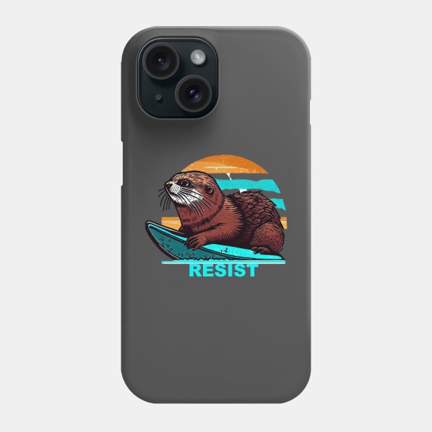 surfing otter 841 RESIST Phone Case by REDWOOD9