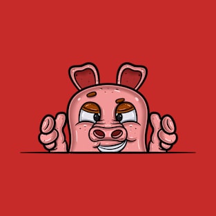 Pig Cartoon With Smug  Face Expression T-Shirt