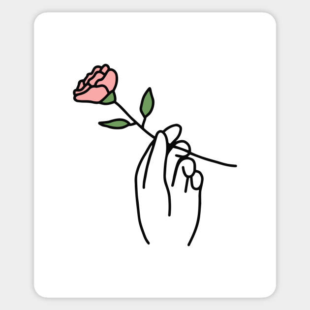 Hand With Rose Hand Sticker Teepublic