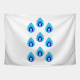 Retro geometric evil eye teardrops Tapestry