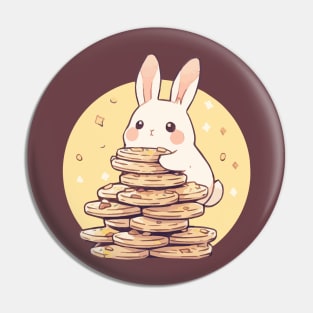 Cute rabbit on a pile of cookies Pin