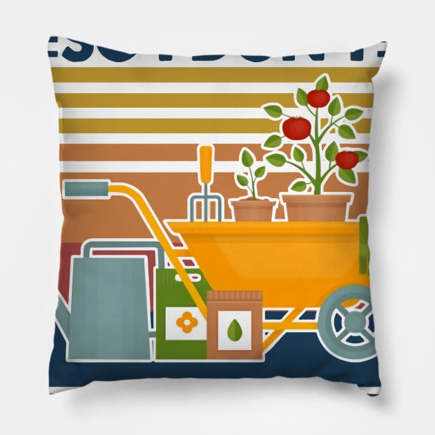 Retro Gardening I Garden So Don't Choke People Save Life Send Much Pillow by Phylis Lynn Spencer