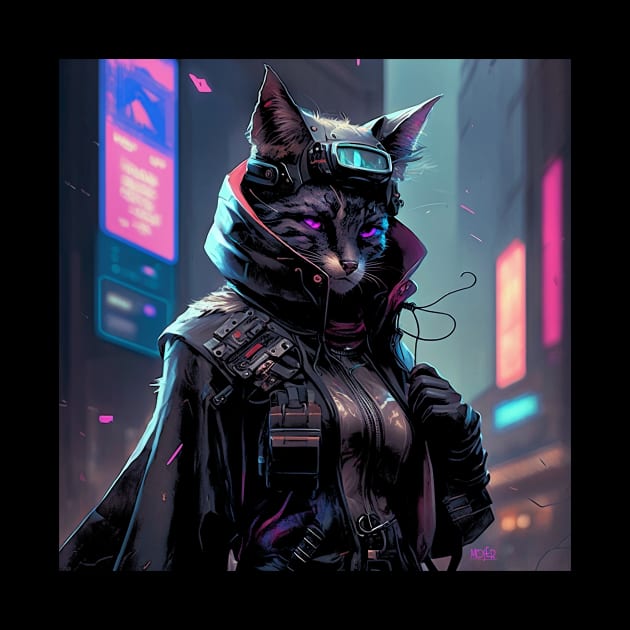 Cyberpunk Cat 2 by Asylum Ink