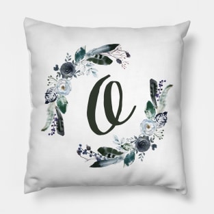 Floral Monogram O Dark Bohemian Flora Pillow