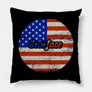 Scarface / USA Flag Vintage Style Pillow