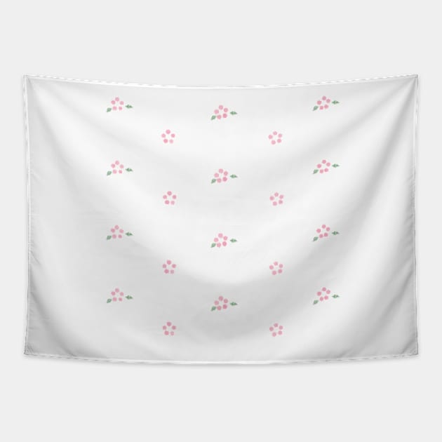 Cute Coquette pale pink flowers Tapestry by JuneNostalgia