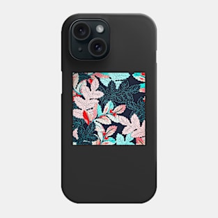 Bright Blue and Pink Branch Pattern Phone Case