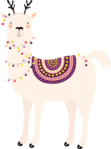 llama christmas lights Kids T-Shirt by UnikRay