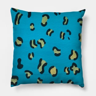 Teal Jaguar Print Pillow