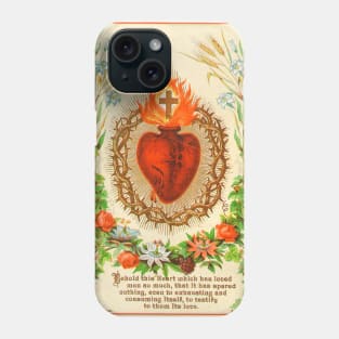 Sacred Heart holy card Phone Case