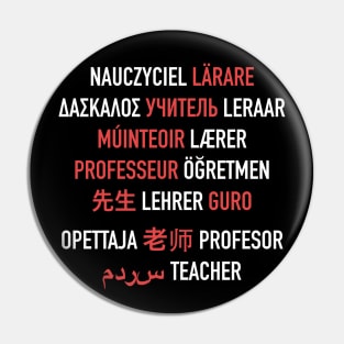 Teacher in Different Languages Pin